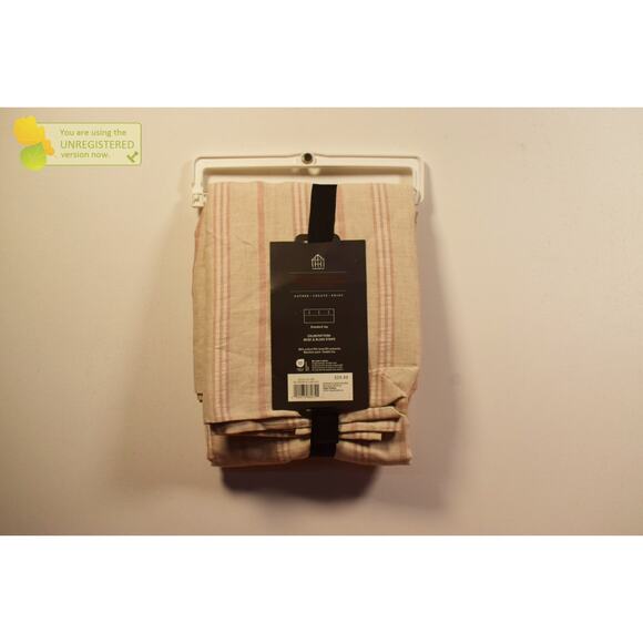 Hearth & Hand with Magnolia Vertical Stripe Shower Curtain Beige/Blush* - Picture 4 of 5